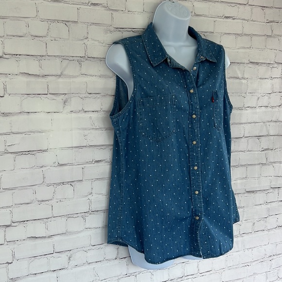 Levi’s denim sleeveless tank top size large - Picture 6 of 8